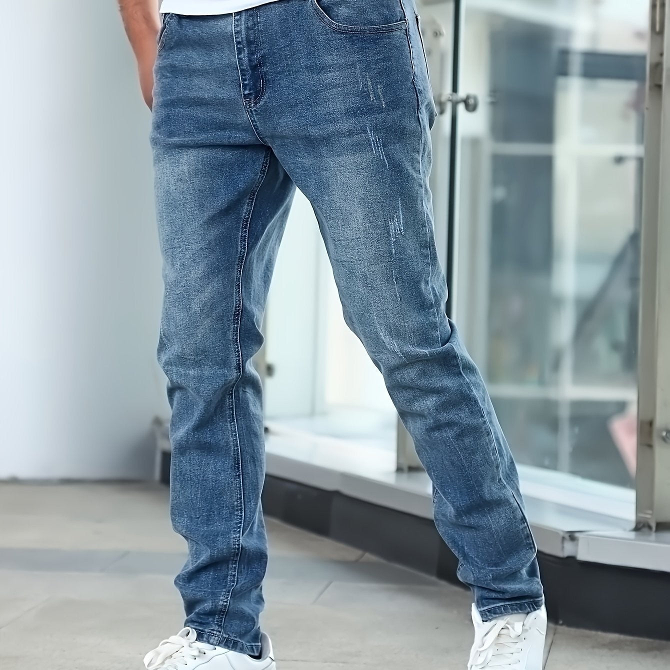 Men's Stretch Cotton Spandex Basic Jeans