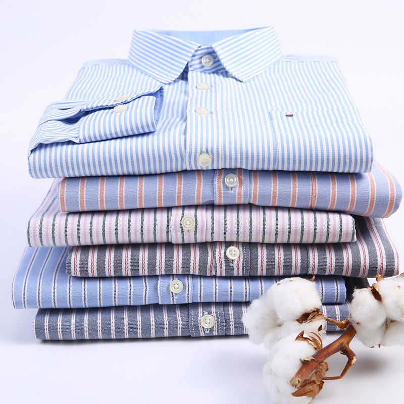 Men's Slim Fit Striped Cotton Blend Shirt