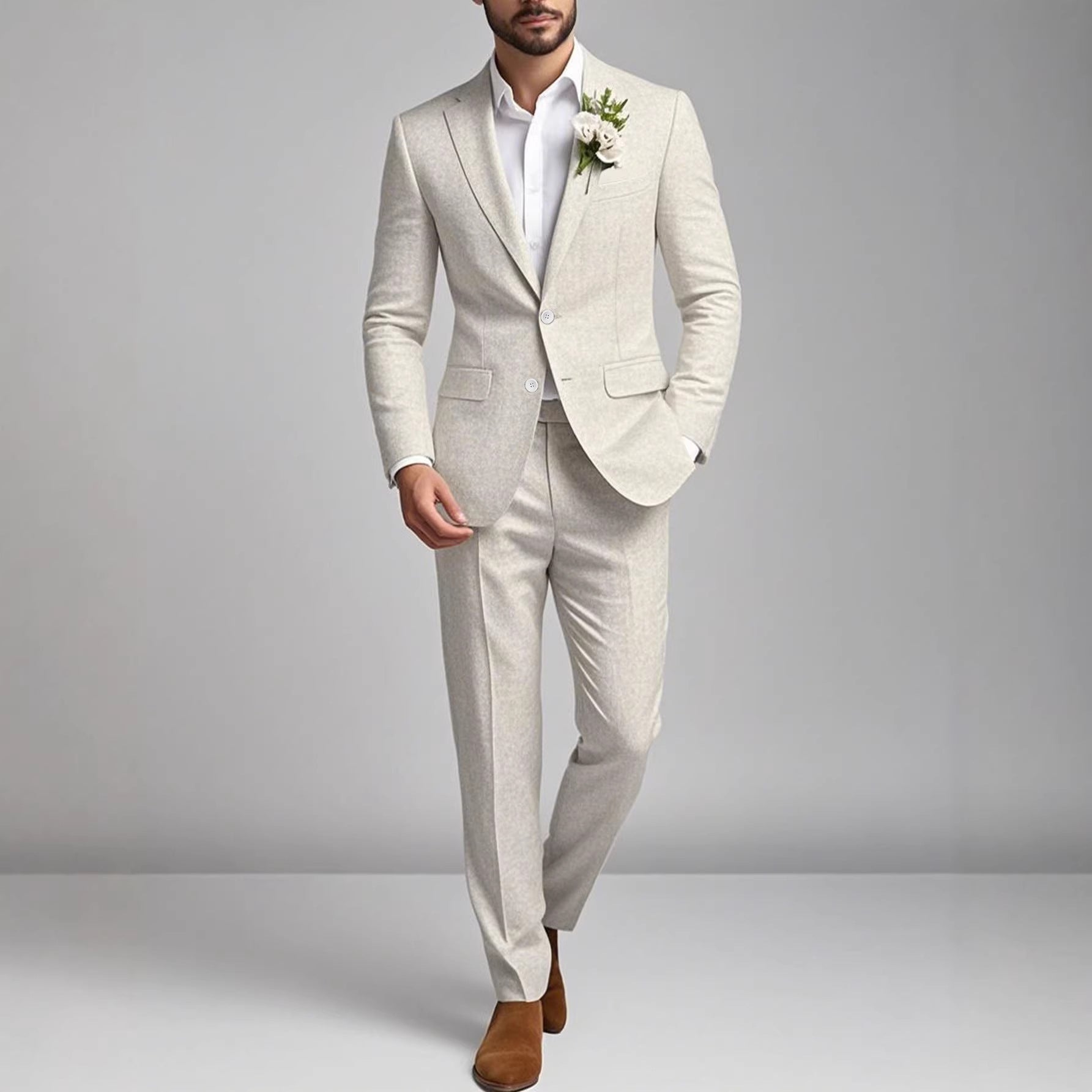 Men's Elegant Viscose Slim Fit Suit for Formal Events