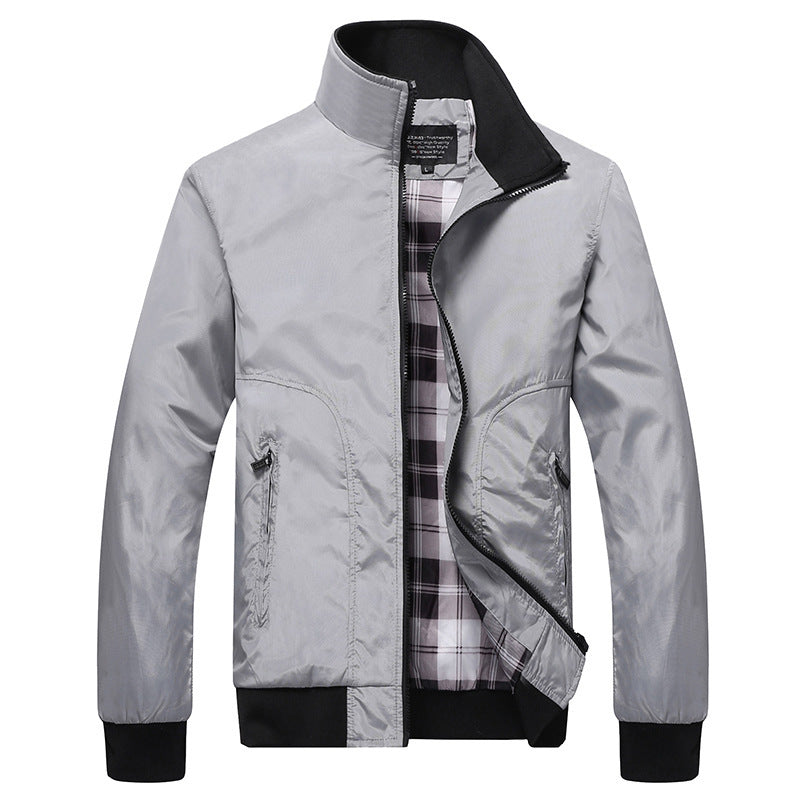 Men's High Neck Zip Up Urban Casual Youth Jacket
