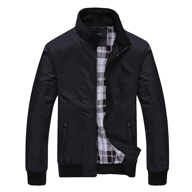 Men's High Neck Zip Up Urban Casual Youth Jacket