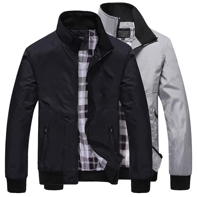 Men's High Neck Zip Up Urban Casual Youth Jacket
