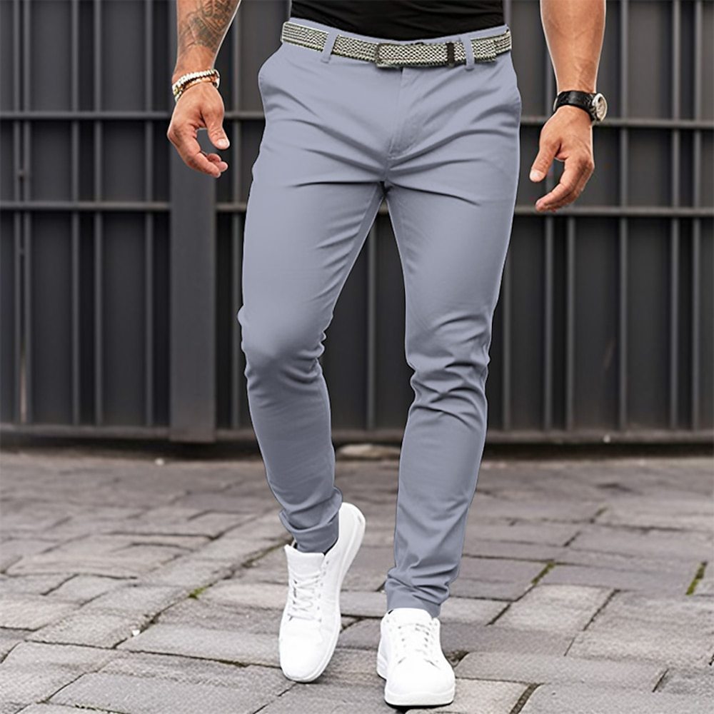 Men's Slim Fit Stretch Basic Casual Trousers