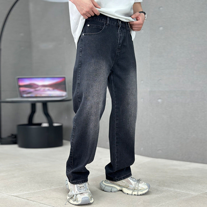 Men's Wide Leg High-Waist Streetwear Jeans