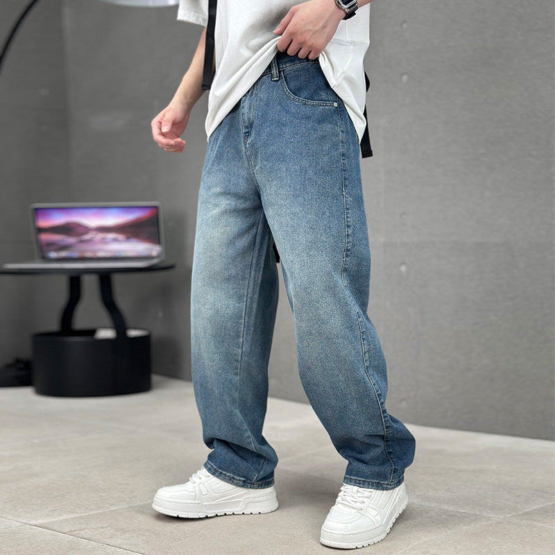 Men's Wide Leg High-Waist Streetwear Jeans