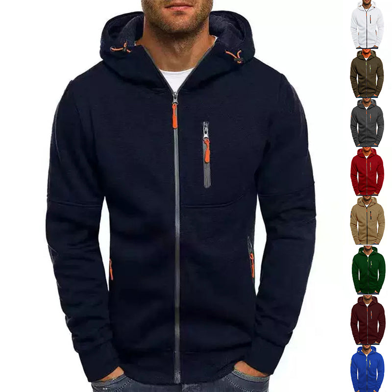 Felpa Uomo Cappuccio Zip Sportiva Casual