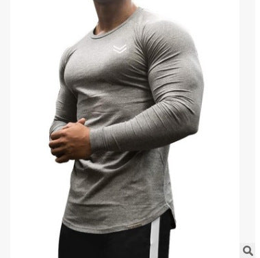 Men's Cotton T-Shirt Long Sleeve Crew Neck Slim Fit