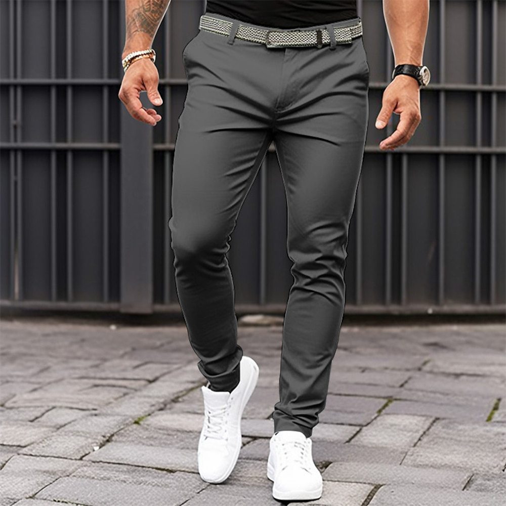 Men's Slim Fit Stretch Basic Casual Trousers