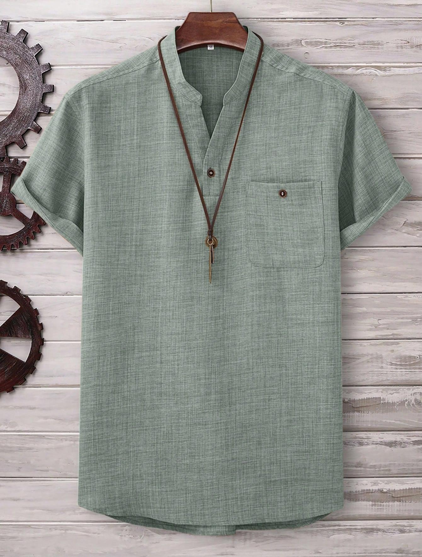 Men's Casual Short Sleeve Stretch Shirt 5 Colors