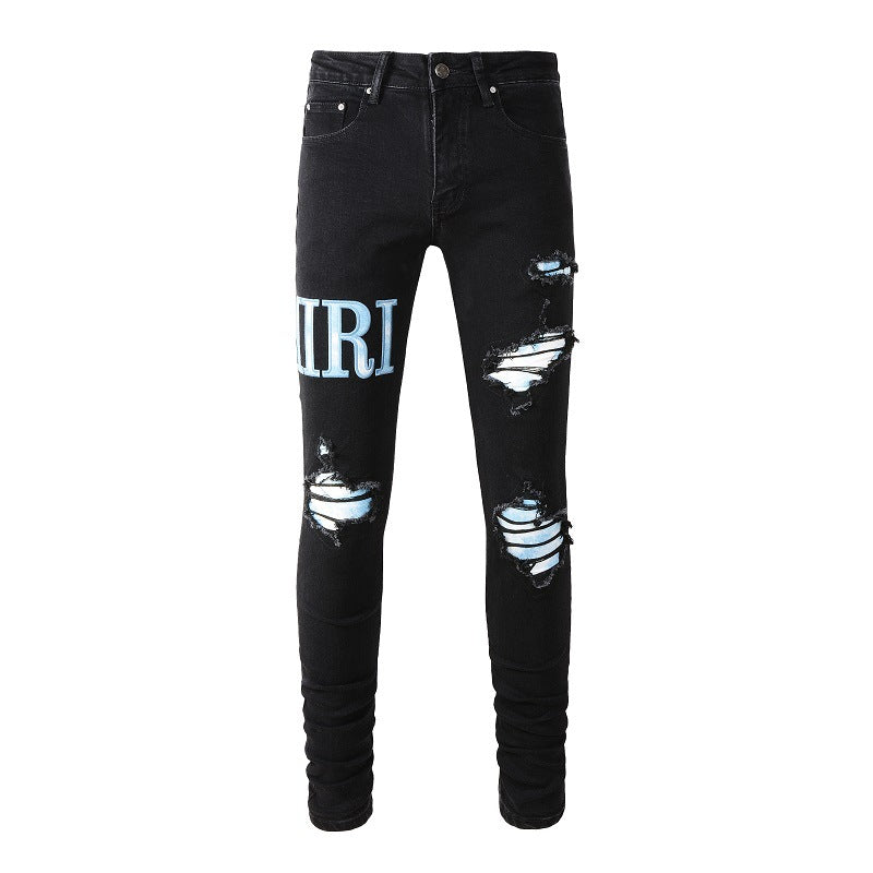 Jeans skinny slim fit strappati e rovinati in stile street