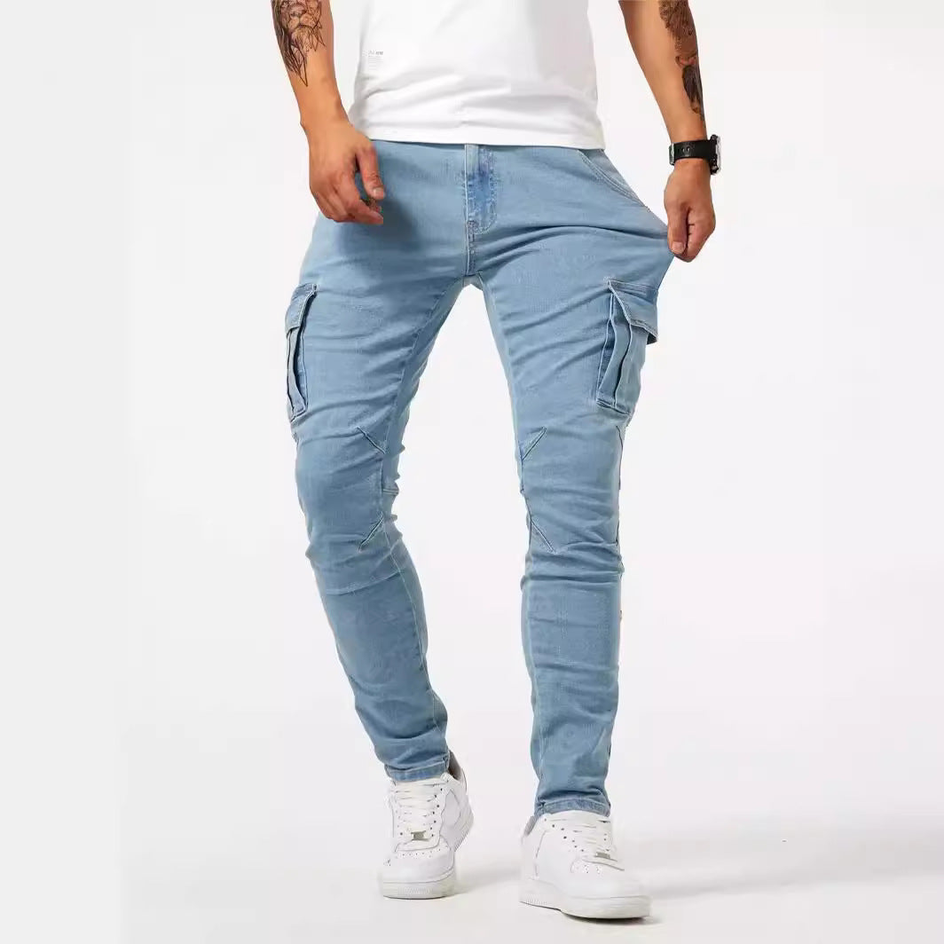 Men's Stretch Skinny Denim Pants with Anti-Wrinkle