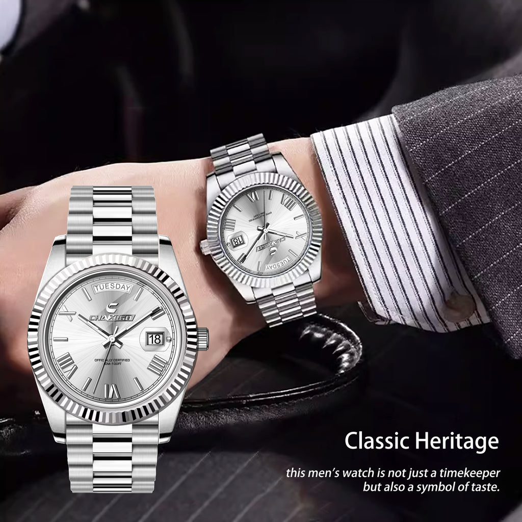 Orologio Uomo Quarzo Acciaio Inox Impermeabile 30m