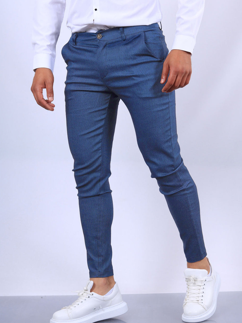 Pantaloni Uomo Slim Fit Business Casual Eleganti