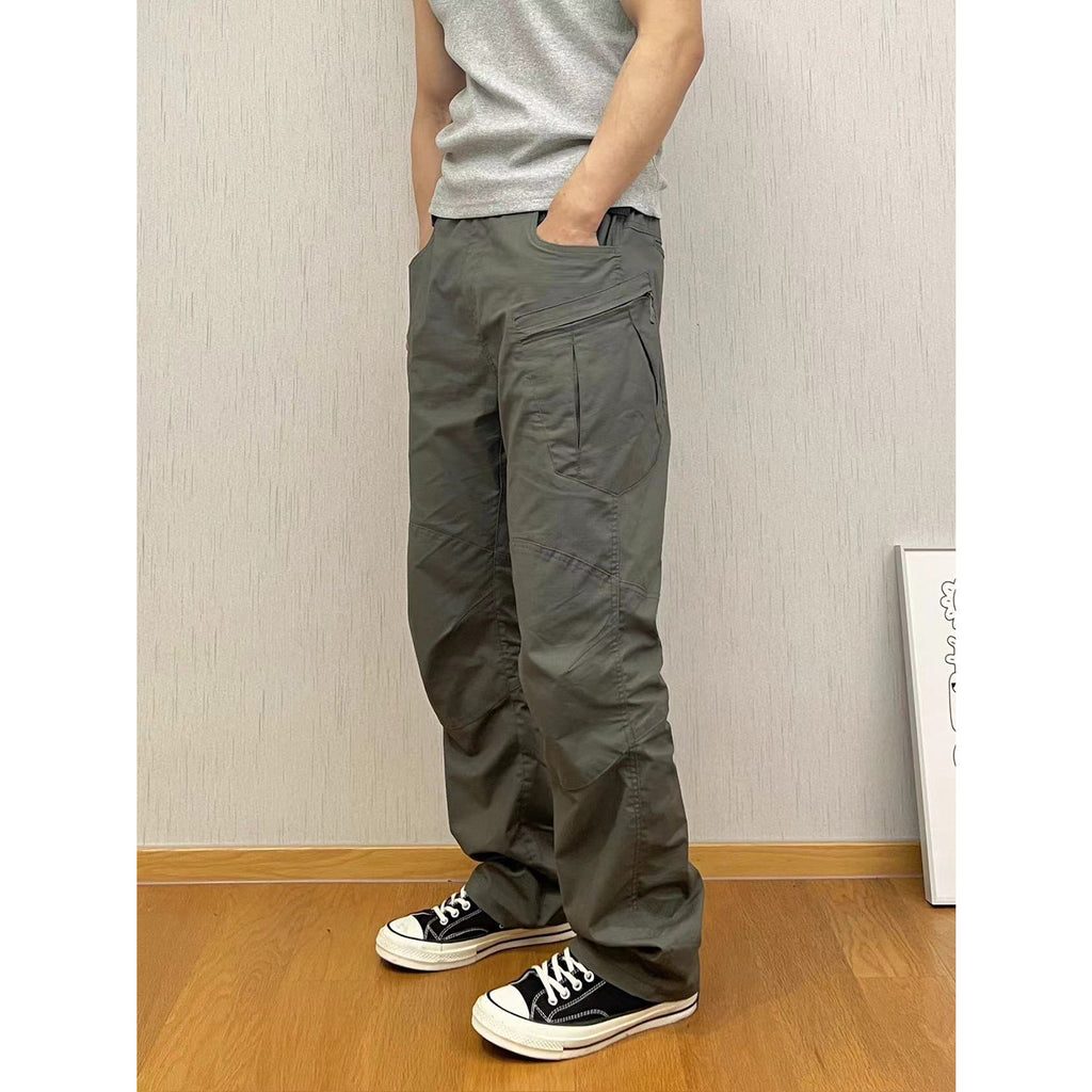 Pantaloni Cargo Uomo Cotone Gamba Dritta