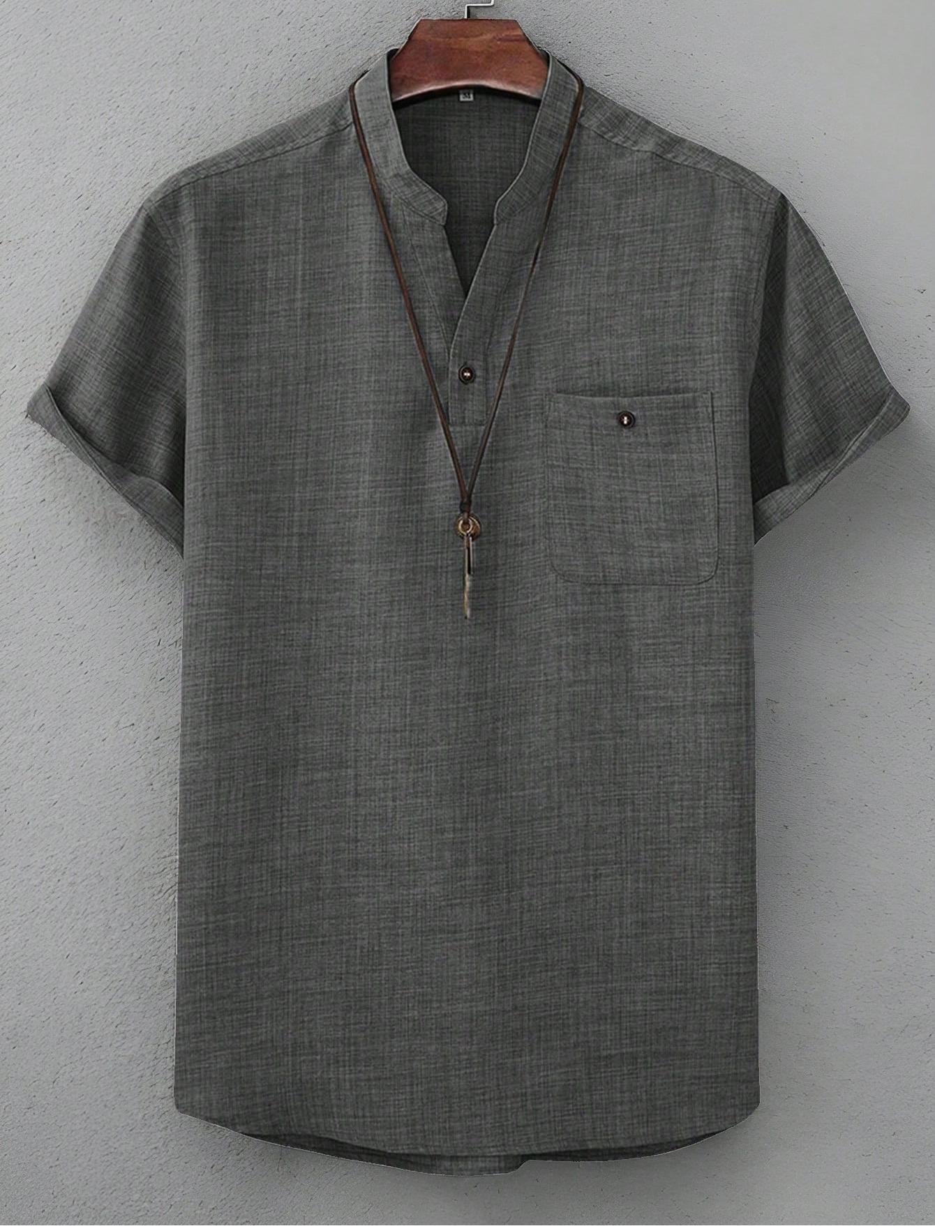 Men's Casual Short Sleeve Stretch Shirt 5 Colors