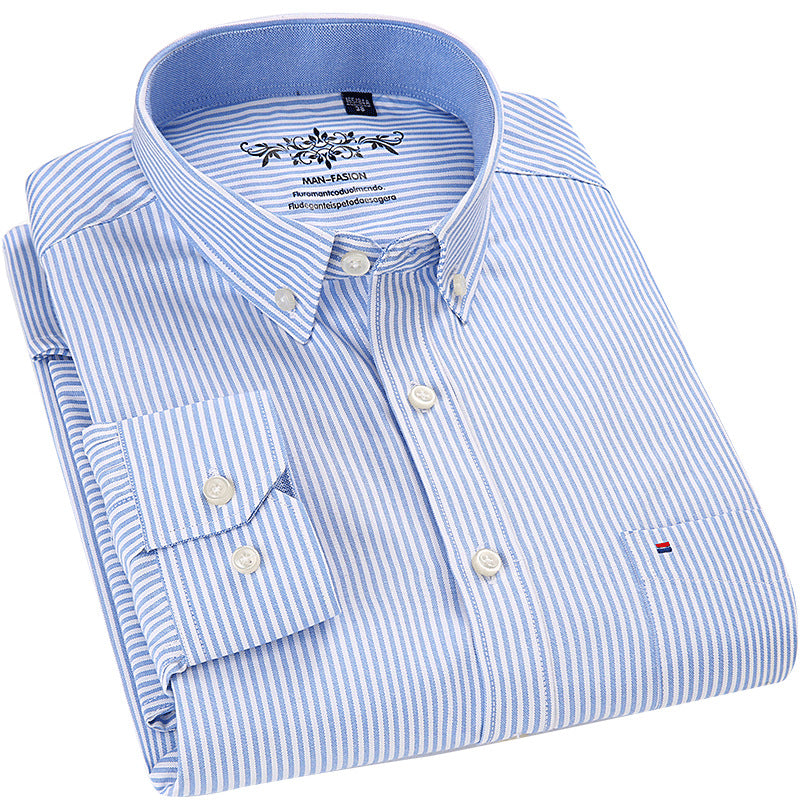Men's Slim Fit Striped Cotton Blend Shirt
