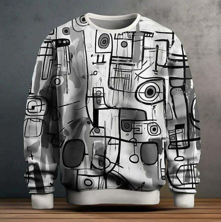 Men's Hoodie Graffiti Streetwear Pockets