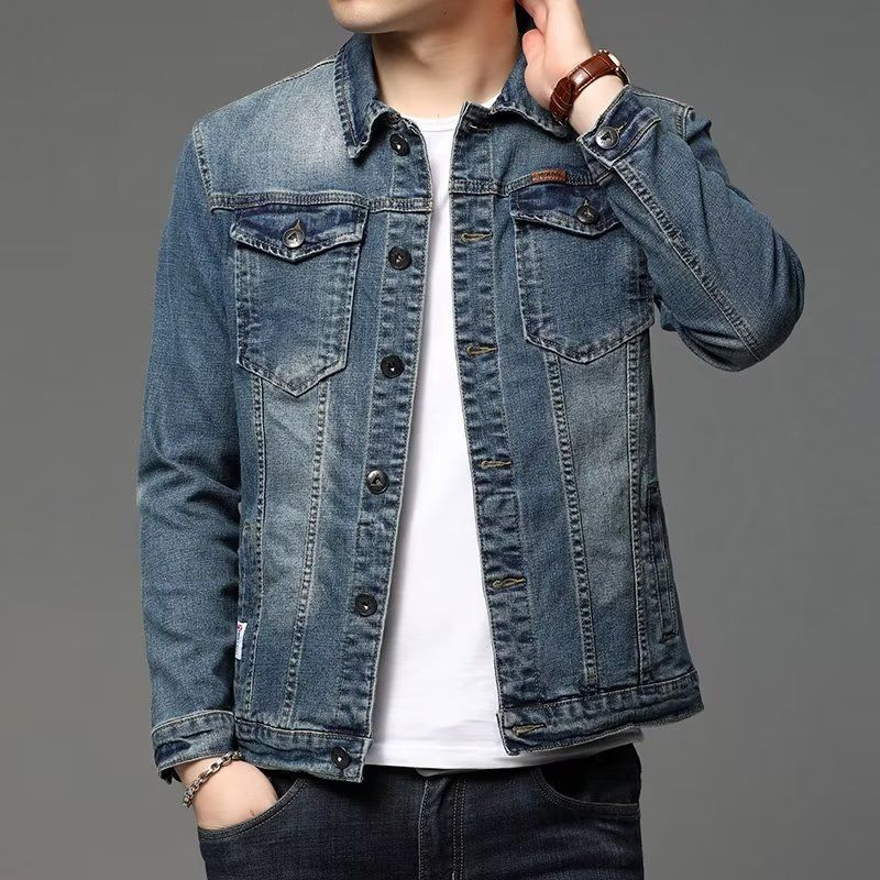 Men's Korean Style Slim Fit Cotton Denim Jacket