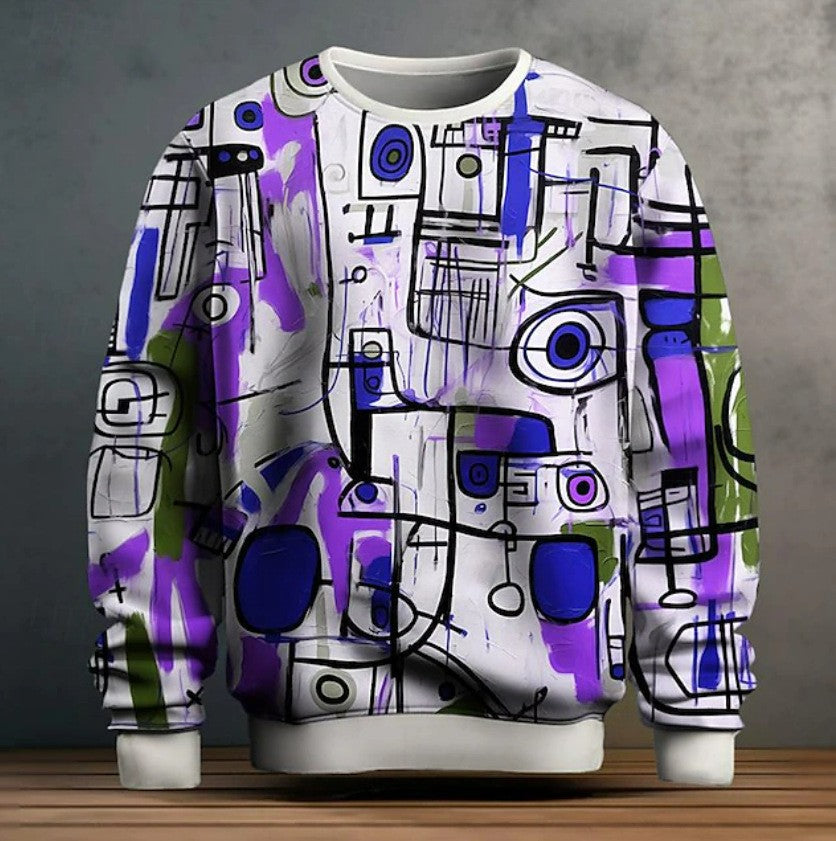 Men's Hoodie Graffiti Streetwear Pockets