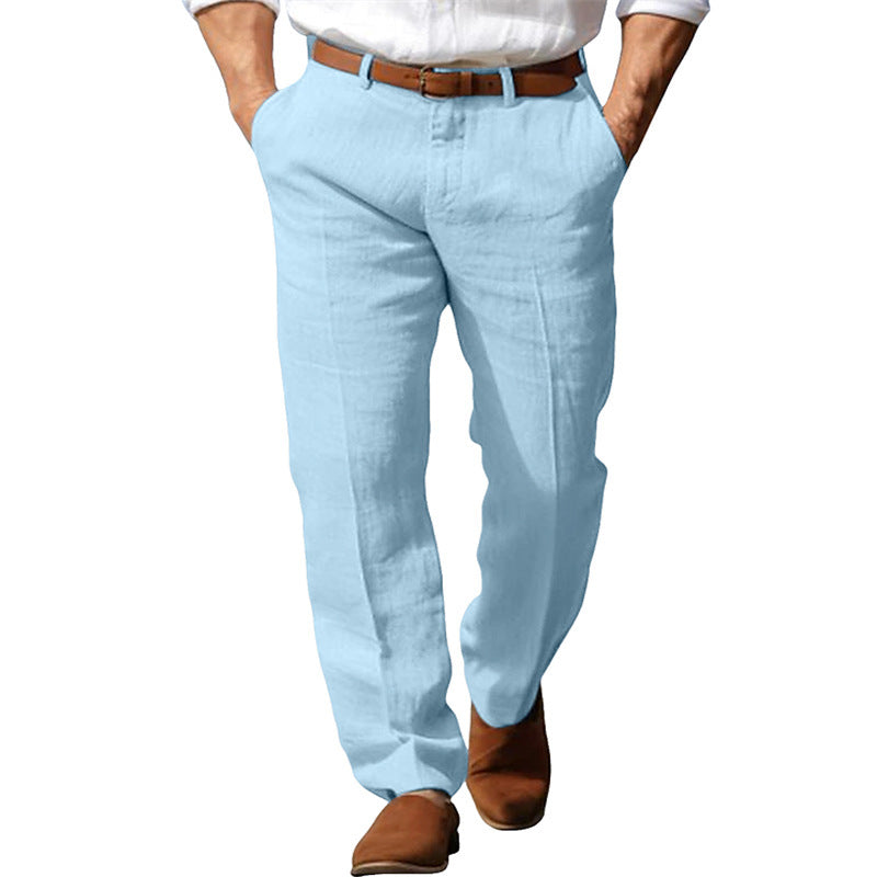 Men's Breathable Straight Leg Linen Trousers