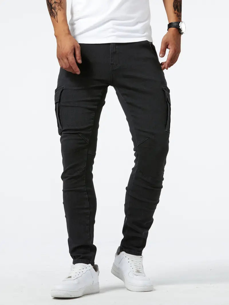 Men's Stretch Skinny Denim Pants with Anti-Wrinkle