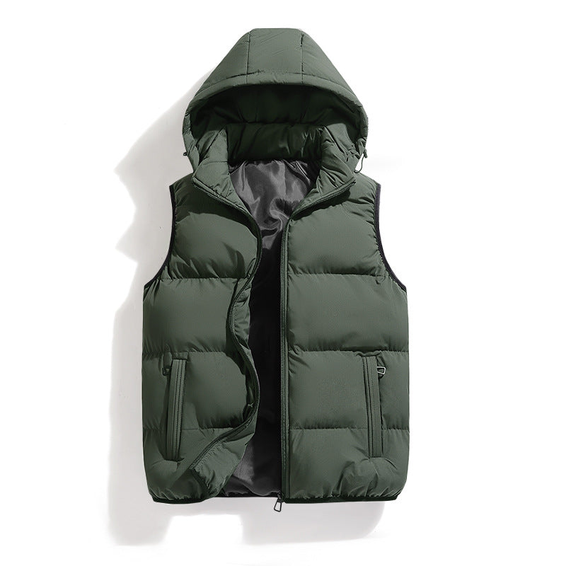 Men's Winter Padded Jacket with Detachable Hood