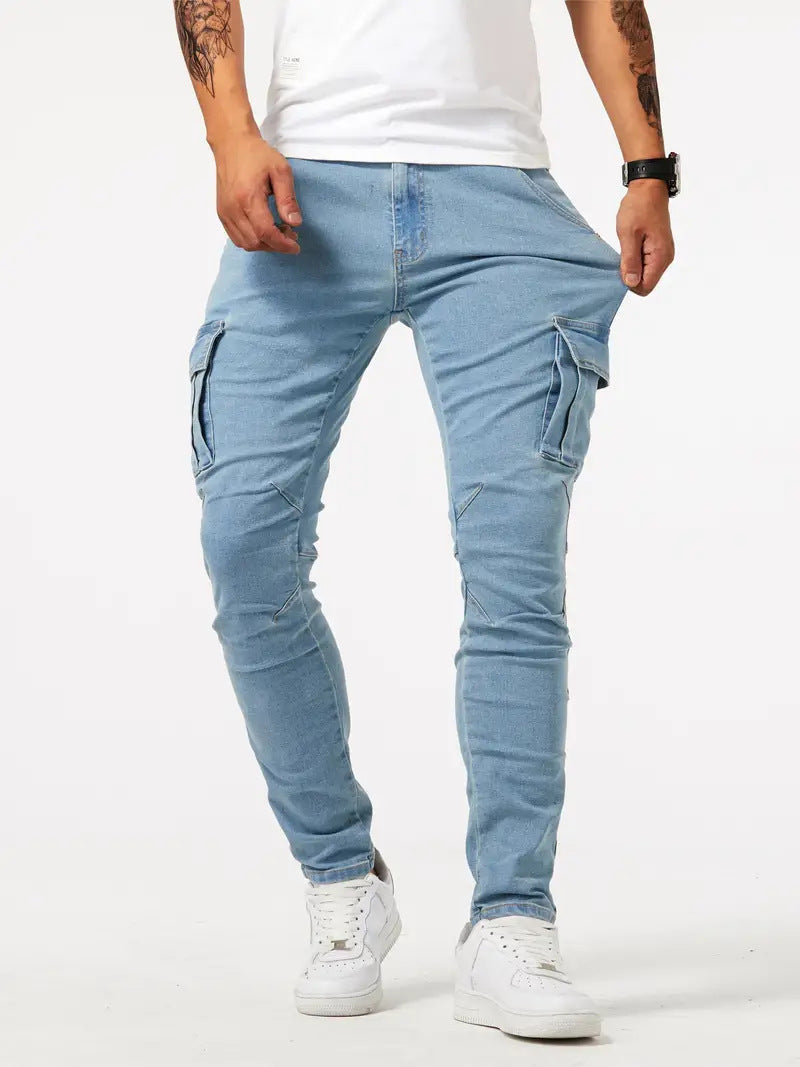 Men's Stretch Skinny Denim Pants with Anti-Wrinkle