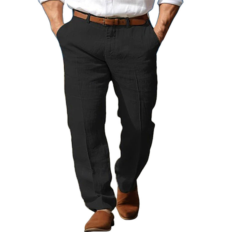 Men's Breathable Straight Leg Linen Trousers