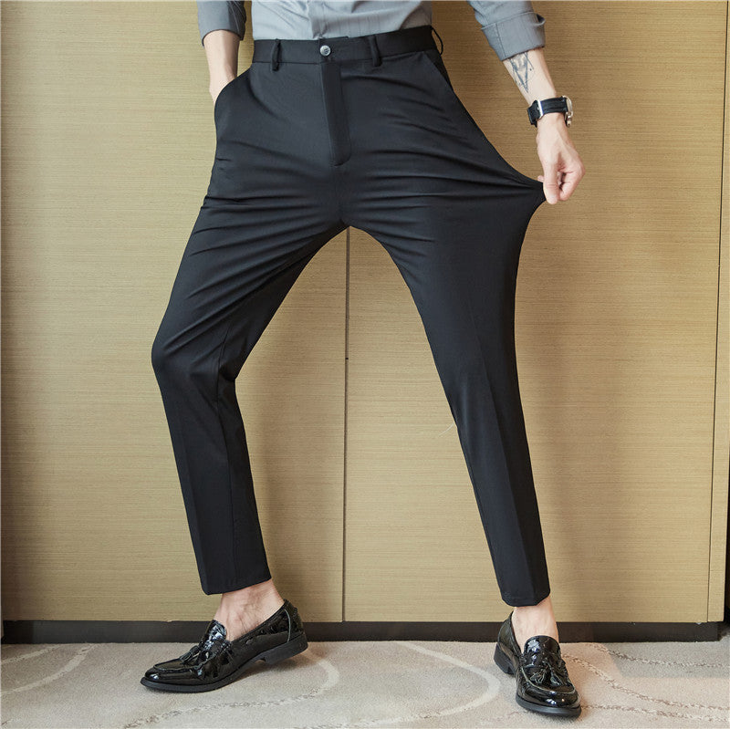 Pantalones rectos de corte entallado para hombre
