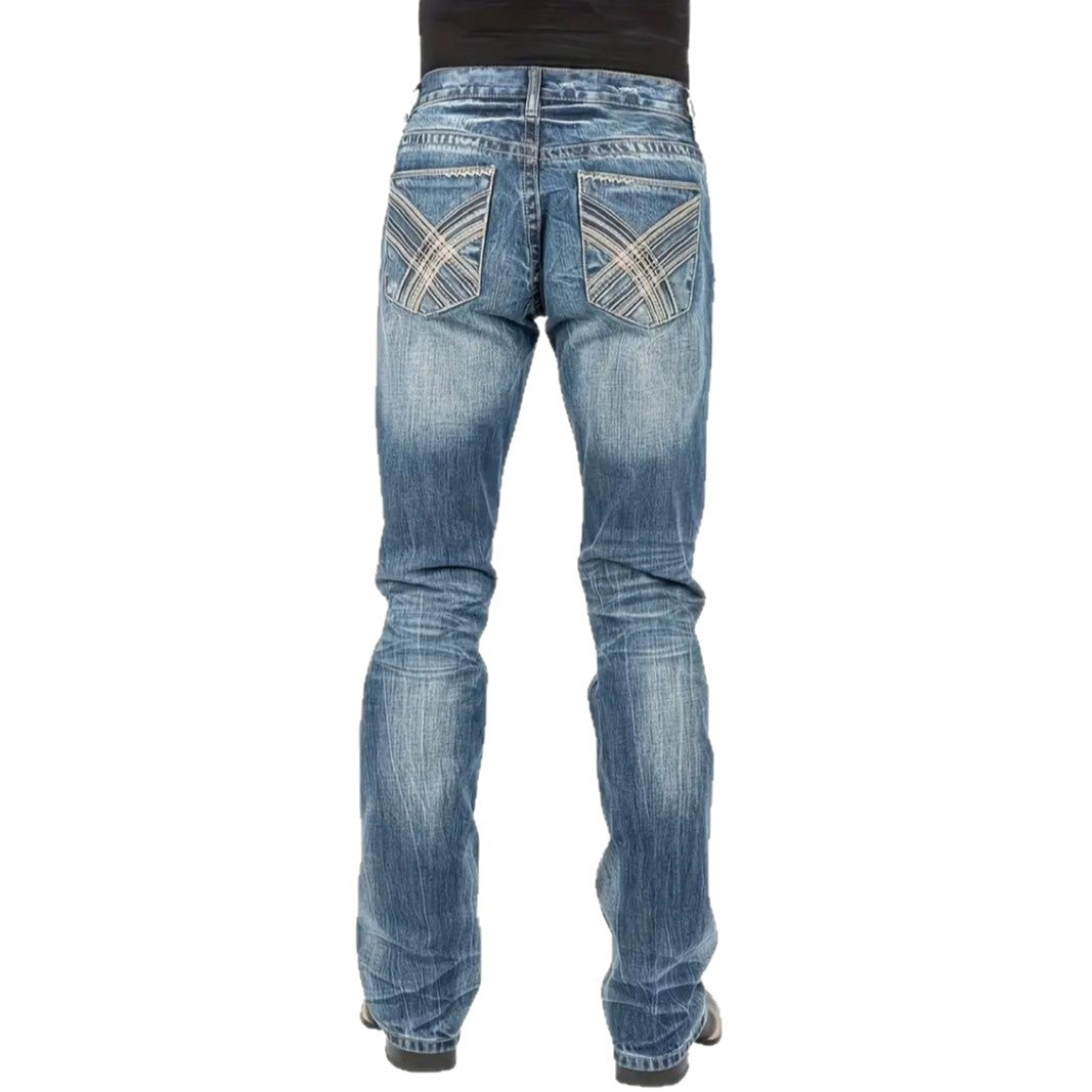 Men's Blue Denim Straight Leg Jeans