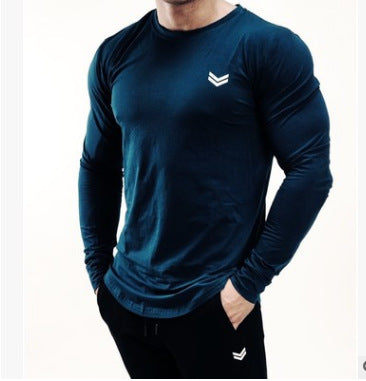 Men's Cotton T-Shirt Long Sleeve Crew Neck Slim Fit