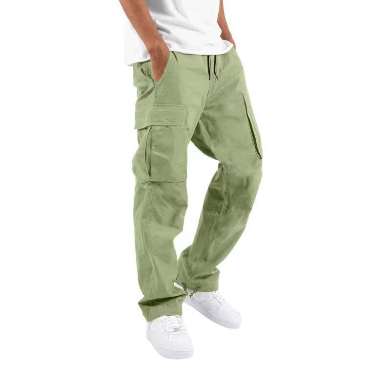 Men's Cargo Pants with Multi-Pockets and Drawstring, Loose Fit