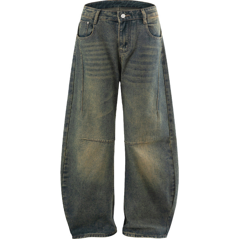 Jeans da uomo versatili in denim a gamba dritta
