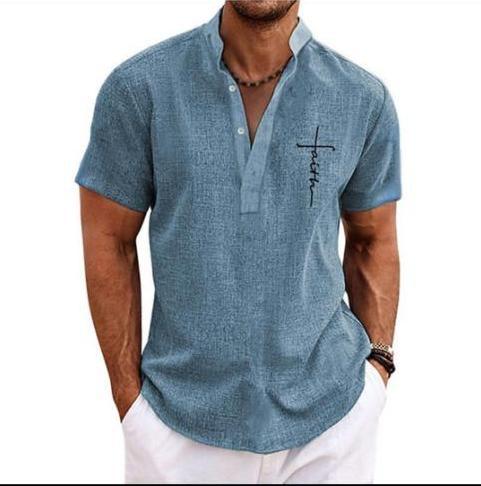 Men's 3D Printed Short Sleeve Zipper Polo Shirt