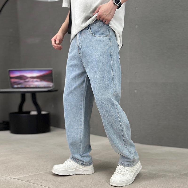 Men's Wide Leg High-Waist Streetwear Jeans