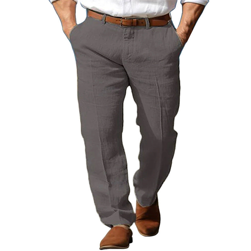 Men's Breathable Straight Leg Linen Trousers