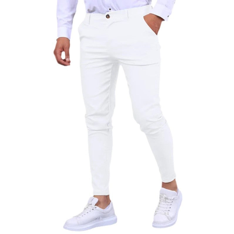 Men's Slim Fit Stretch Cotton Blend Trousers