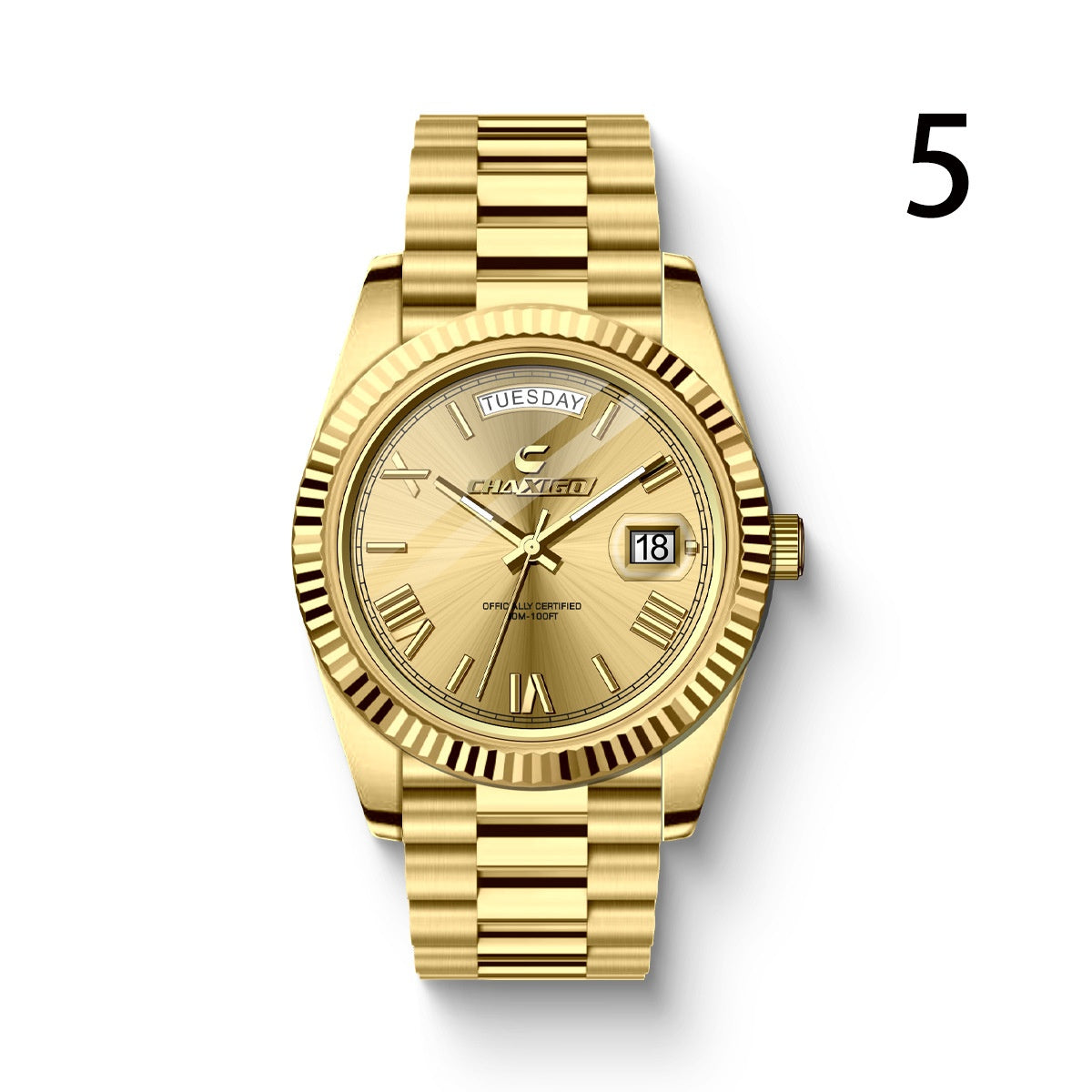 Men's Quartz Watch Stainless Steel Waterproof 30m