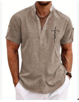 Men's 3D Printed Short Sleeve Zipper Polo Shirt