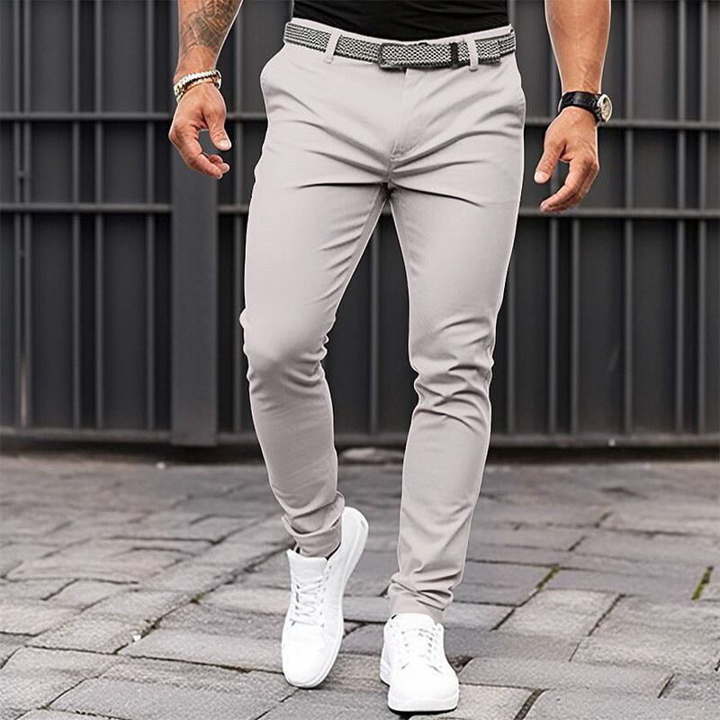 Men's Slim Fit Stretch Basic Casual Trousers