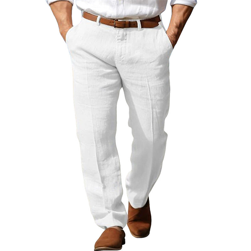 Men's Breathable Straight Leg Linen Trousers