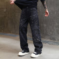 Jeans Uomo Denim Gamba Dritta Design Rombi