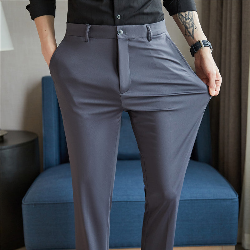 Men's Slim Fit Straight Leg Trousers