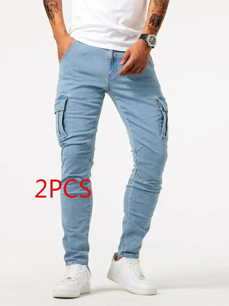 Men's Stretch Skinny Denim Pants with Anti-Wrinkle