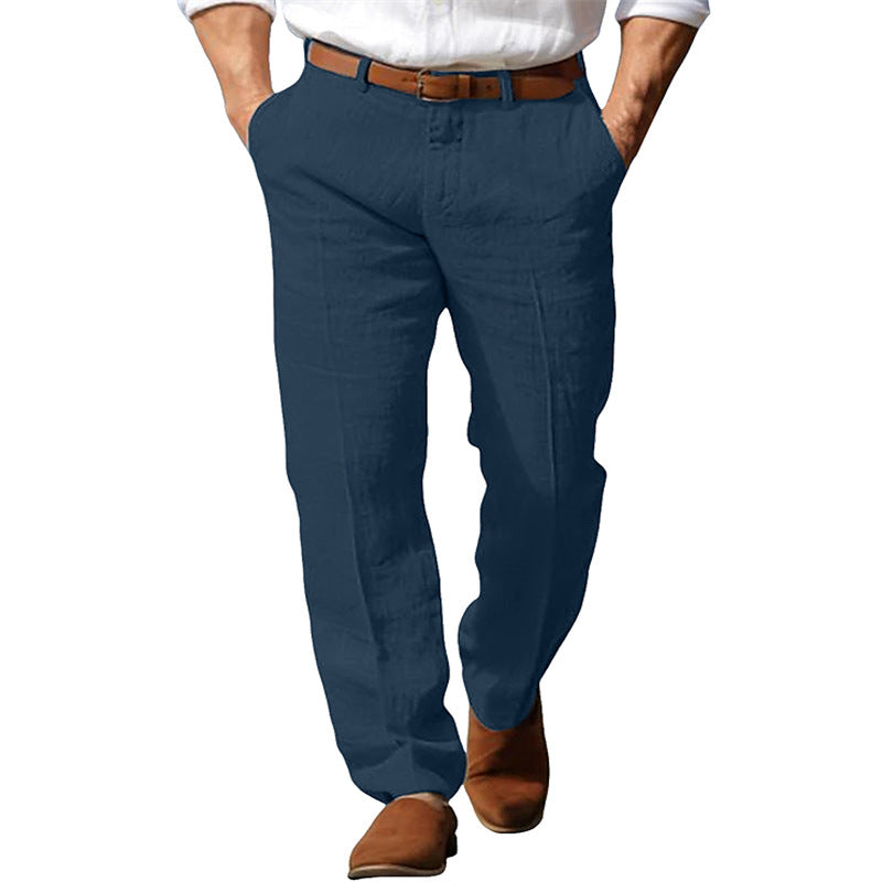 Men's Breathable Straight Leg Linen Trousers