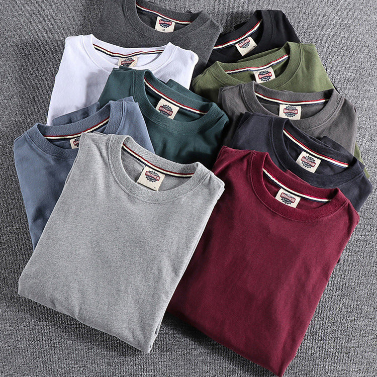 Men's Long-Sleeved Cotton T-Shirt with Letter Embroidery