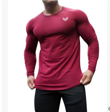 Men's Cotton T-Shirt Long Sleeve Crew Neck Slim Fit