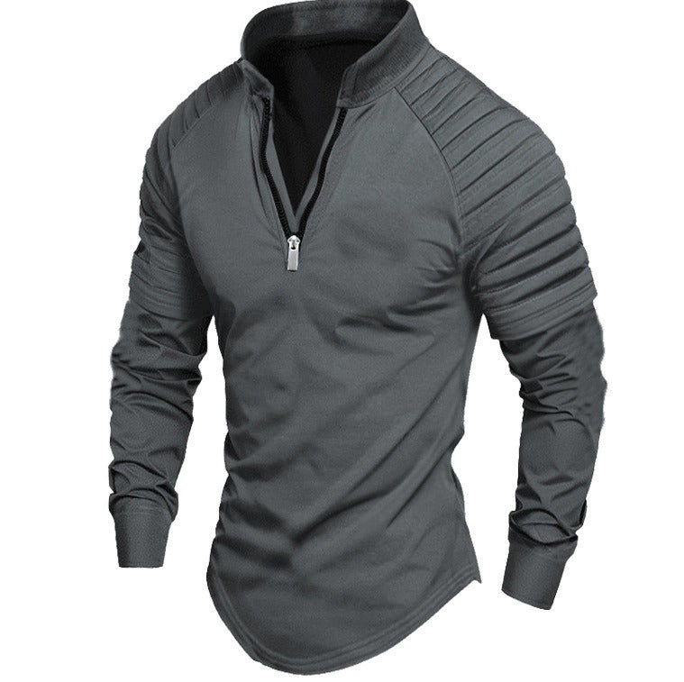 Men's Long Sleeve Slim Fit Sporty Polo Shirt