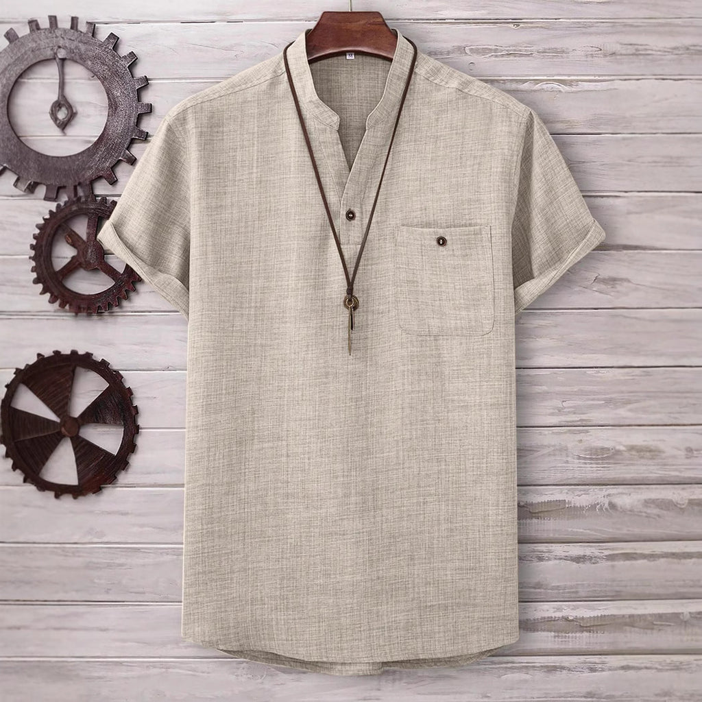 Men's Casual Short Sleeve Stretch Shirt 5 Colors