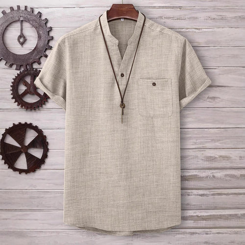 Camicia Uomo Casual Manica Corta Elasticizzata 5 Colori